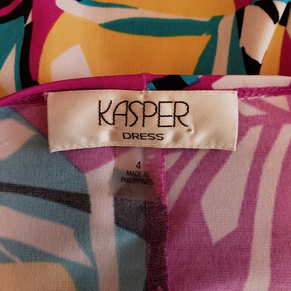 Kasper geometric floral wrap dress size 4 - Picture 4 of 7